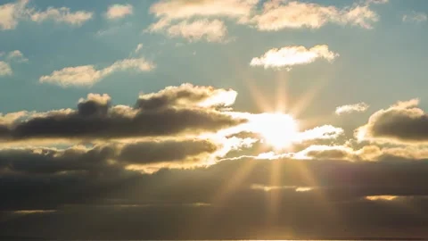 Timelapse sky in cloudy weather at sunset, winter Stock Footage 168941389
