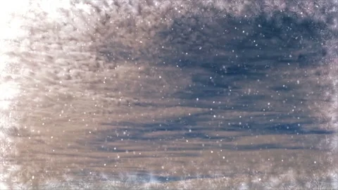 Timelapse of the sky of fall of snow through frosted glass - loop video Video stock 247058631