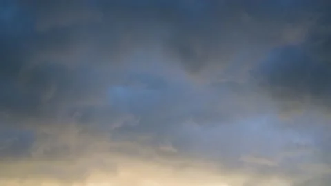 Timelapse of the sky. Gray clouds are moving in the sky. Stock Footage 166518202