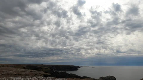 Timelapse of the sky moving fast in brittany Stock Footage 164292389