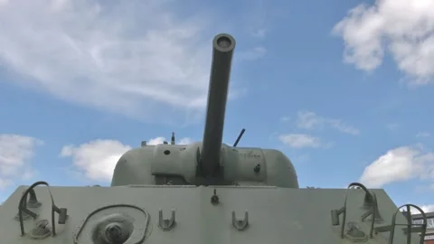 Timelapse of Sky over Sherman Tank from World War Two Stock Footage 325265403