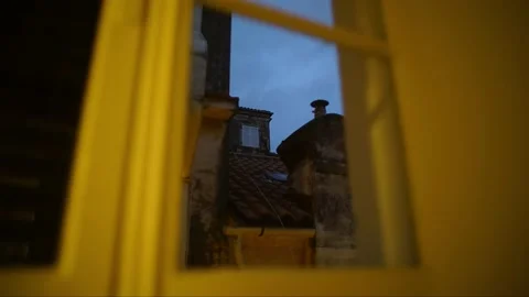 Timelapse of the sky shot from the window of a building. Stock Footage 150106525