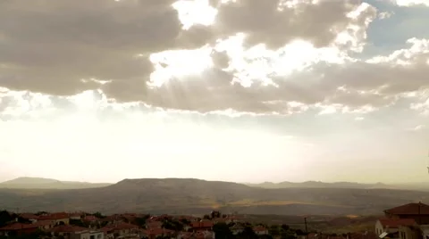Timelapse Sky With Sunlight And Moving Dark Rainy Clouds Stock Footage 41631108
