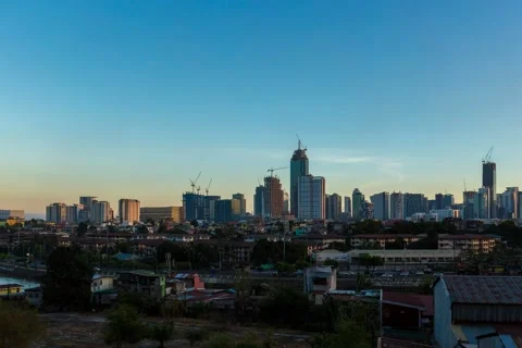 Timelapse of Skyline That Goes From Day To Night Stock Footage 66291786
