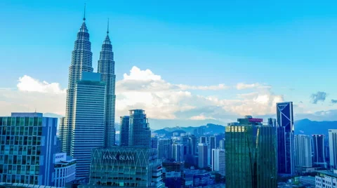 Timelapse of the Skyline of Kuala Lumpur Stock Footage 64720342