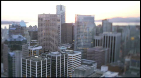 Timelapse  Skyline Sunset 7D Tilt&amp;Shift short Stock Footage 798398