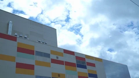 Timelapse of skyscraper in the background clouds Stock Footage 77222928