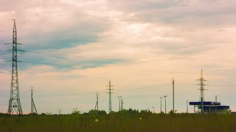 Timelapse Сlouds float across the sky, Cars Traveling On The Road. Stock Footage 52338406