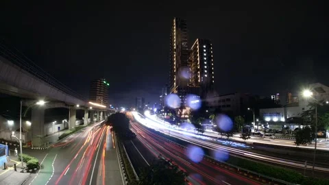 Timelapse Slow shutter videography of traffic on the highway on April 10, 2025. Stock Footage 306849153