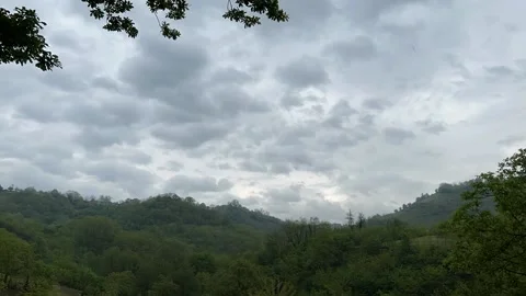 Timelapse on a small mountain in the village Stock Footage 197458077