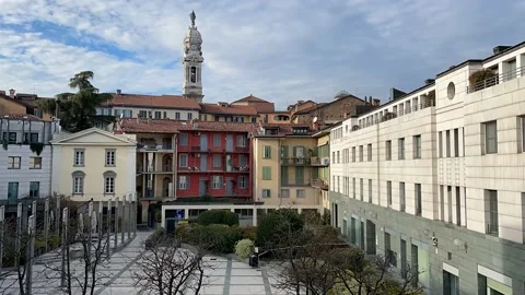 Timelapse of the small square in the center of Bergamo Stock Footage 145026664