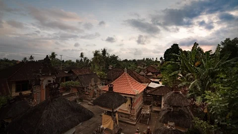 Timelapse of a small temple in Ubud, Bali Stock Footage 93896111