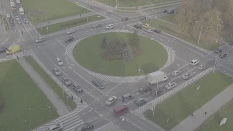 Timelapse of a small traffic circle Stock Footage 82337910