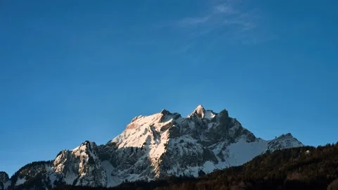 Timelapse of Snow-Covered Mount Pilatus in Switzerland Stock Footage 147020437