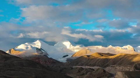 Timelapse of Snow-Covered Mountains in 4K Resolution Stock Footage 257748657