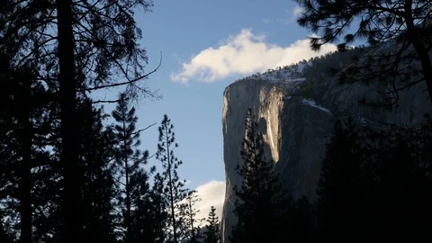 Timelapse of snow Evaporating off El Capitan - Yosemite Stock Footage 113315935