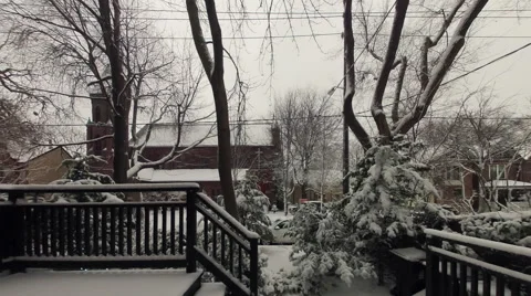 Timelapse Snow Fall Accumulation Winter Snow Storm in Toronto, Canada Stock Footage 48909285