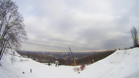 Timelapse of snow slides in Kiev Stock Footage 103057707