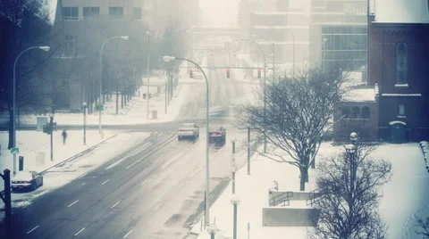 Timelapse Snow Traffic Tint Stock Footage 57720038
