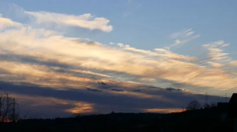 Timelapse Of Soft Clouds Very Coloful With Shooting Star Stock Footage 48274692