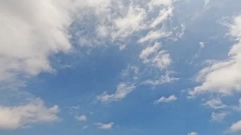 Timelapse of soft white clouds in a blue sky on a sunny day Video stock 320920633