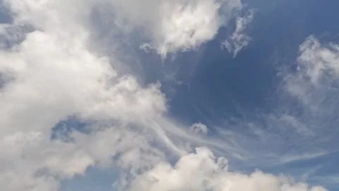 Timelapse of soft white clouds in the sky moving fast Stock-Footage 320918135