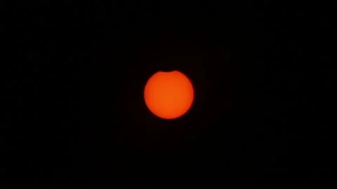 Timelapse Solar eclipse stabilized June 6th 2021 from Parma, Italy Stock Footage 156492469