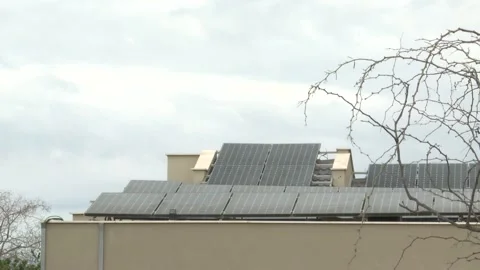 Timelapse of solar panels Stock Footage 169892543