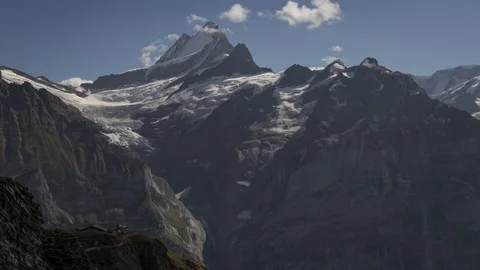 Timelapse of some clouds circling around the Schreckhorn in Switzerland. Stock Footage 96049946