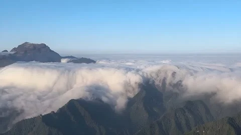 Timelapse of a Spectacular Cloud Sea Rolling Over Mount Emei, Sichuan, China Stock-Footage 336823813
