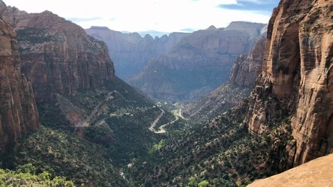 Timelapse of spectacular mountain valley view in Zion National Park Stock Footage 113942878