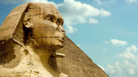 Timelapse Of The Sphinx In Giza Valley, Cairo, Egypt 3 Stock Footage