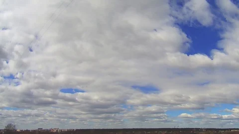 Timelapse of the spring sky blue Stock Footage 105095172