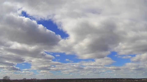 Timelapse of the spring sky blue Stock Footage 105095174