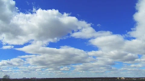 Timelapse of the spring sky blue Stock Footage 105095176