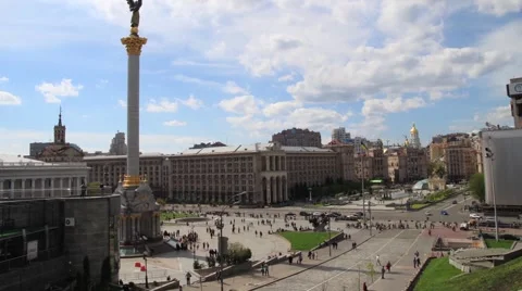 Timelapse on the square of Kiev Stock Footage 64735614