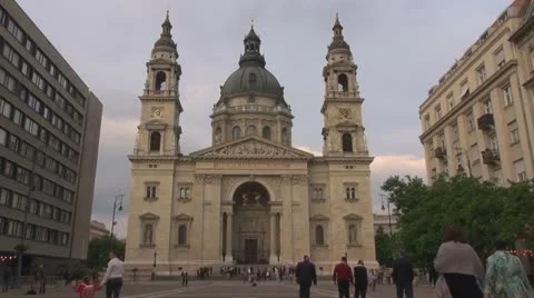 Timelapse of St. Stephen's Basilica, Budapest, Hungary Stock Footage