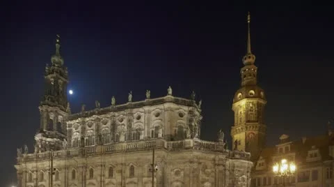 Timelapse St. Trinitatis Dresden Stock Footage
