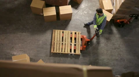 Timelapse, stacking boxes in warehouse Stock Footage