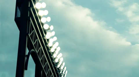 Timelapse Stadium Lights and Clouds Stock Footage 38745725