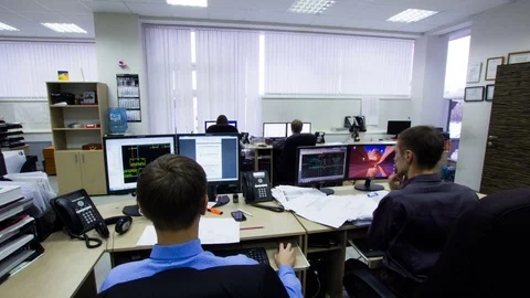 Timelapse Staff Work out Scheme on Computer Type Documents Stock Footage 79601894