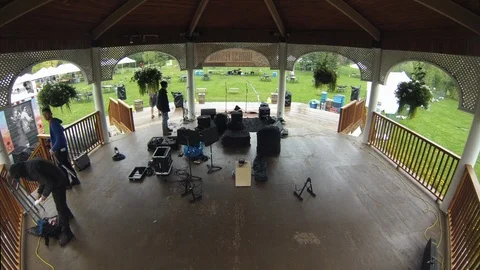 Timelapse of stage setup Stock Footage 107738781