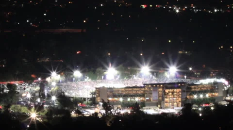 Timelapse starfilter of the historic 2015 Rose Bowl game Stock Footage 45581415