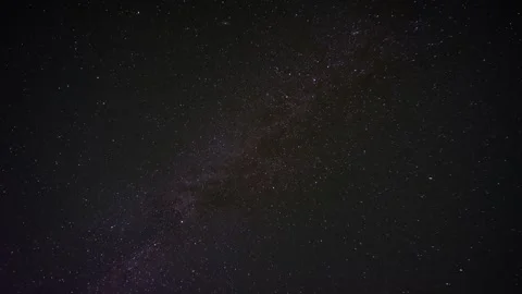 Timelapse of starry night sky showing the Milky Way moving slowly across dark Stock-Footage 320825568