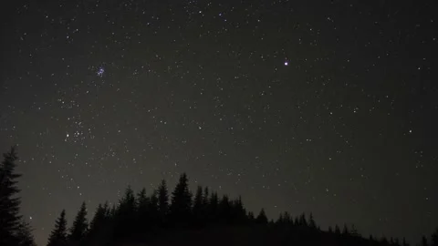 Timelapse starry sky and starfall in the mountains Video stock 144286653