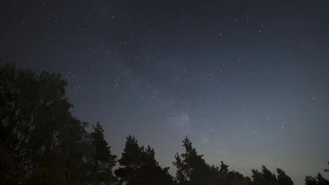 Timelapse of starry sky Stock Footage 92999733