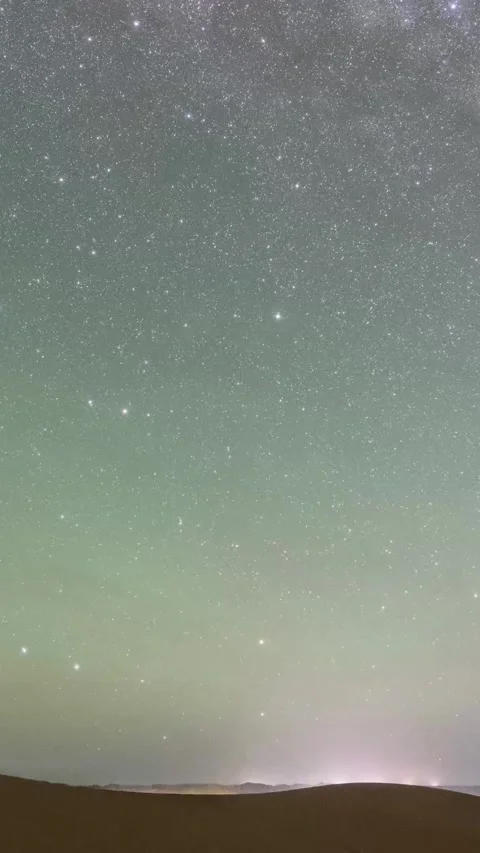 Timelapse of Starry Sky Over Tengger Desert Dunes Stock Footage 345367062