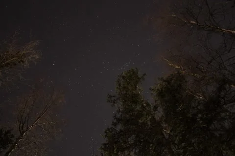 Timelapse of the Stars on a Cold Winter Night Stock Footage 218640801