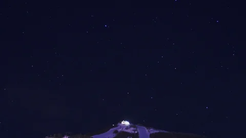 Timelapse: Stars Over Mt. Werner, Steamboat Springs, Colorado, US Video stock 87435495