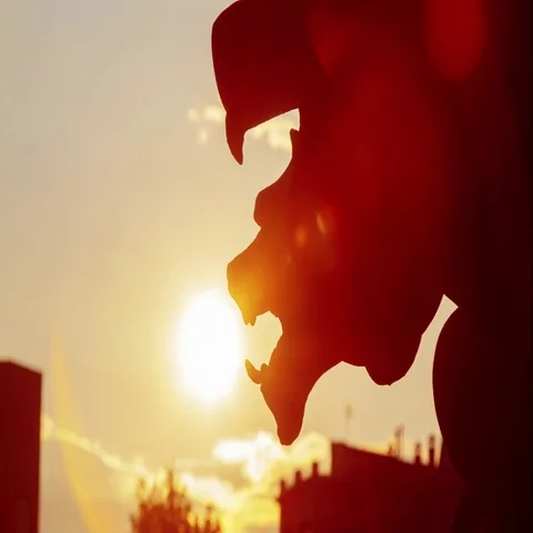 Timelapse of the statue on sunset near Arc de Triomf in Barcelona, Spain. Video stock 69538901